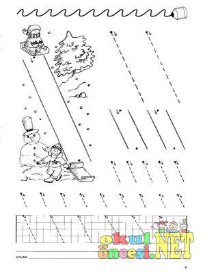 Kis Mevsimi Ile Ilgili Cizgi Tamamlama Calismasi Okul Oncesi
