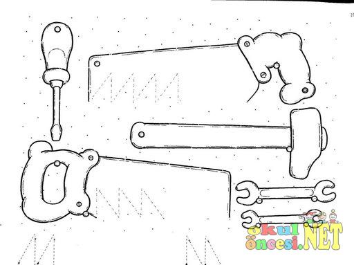 Tamir Araclari Ile Ilgili Cizgi Calismasi Okul Oncesi Okul