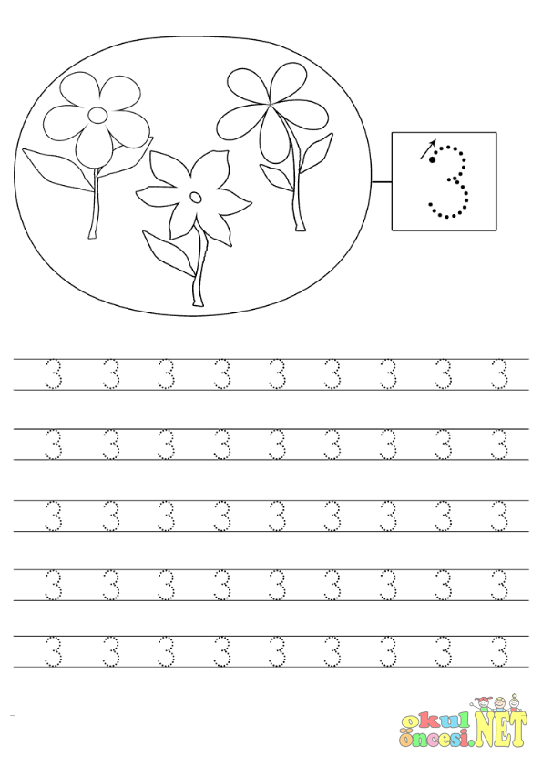 3 Rakam? Çal??mas? | Okul Öncesi ~ Okul Öncesi Etkinlikleri , Ana Okulu